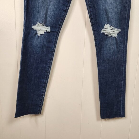 Joe's Jeans High Rise Skinny Ankle Dark Wash Ripped Knees Frayed Size 27 New NWT - Picture 3 of 12